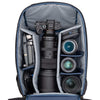 Holds two gripped camera bodies with lenses attached plus 4-6 additional lenses
