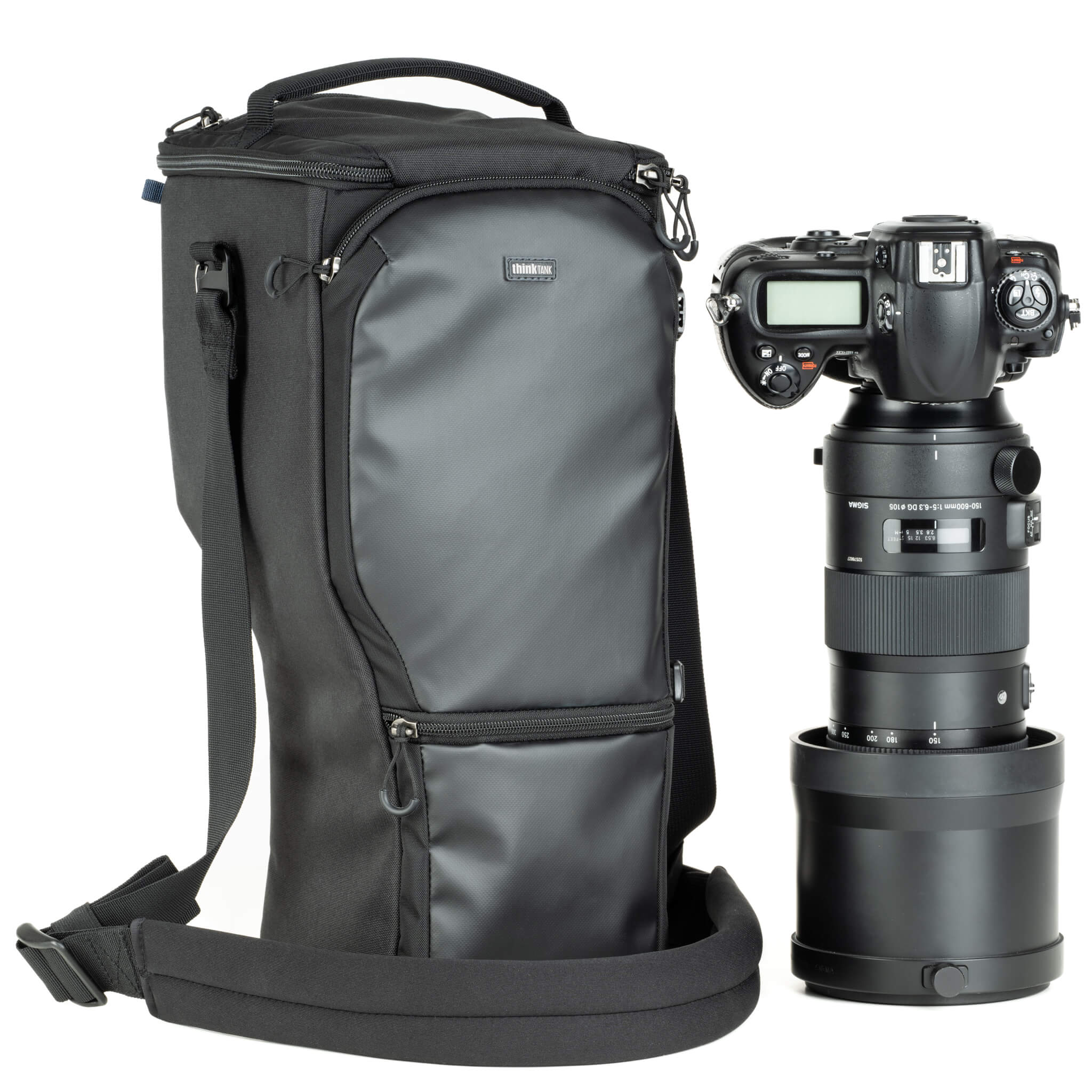 attaching dslr to hiking backpack Digital Holster 150 V3 fits gripped DSLR with 150-600mm lens attached – Think Tank Photo