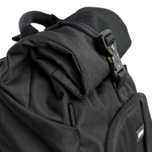 Versatile design with expandable storage, adjustable roll-top, and removable photo insert