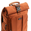 Quick-release parachute-style buckle secures the expandable roll top compartment