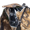 Eyepiece flap folds into a visor or, when not in use, shields viewfinder from rain or dust