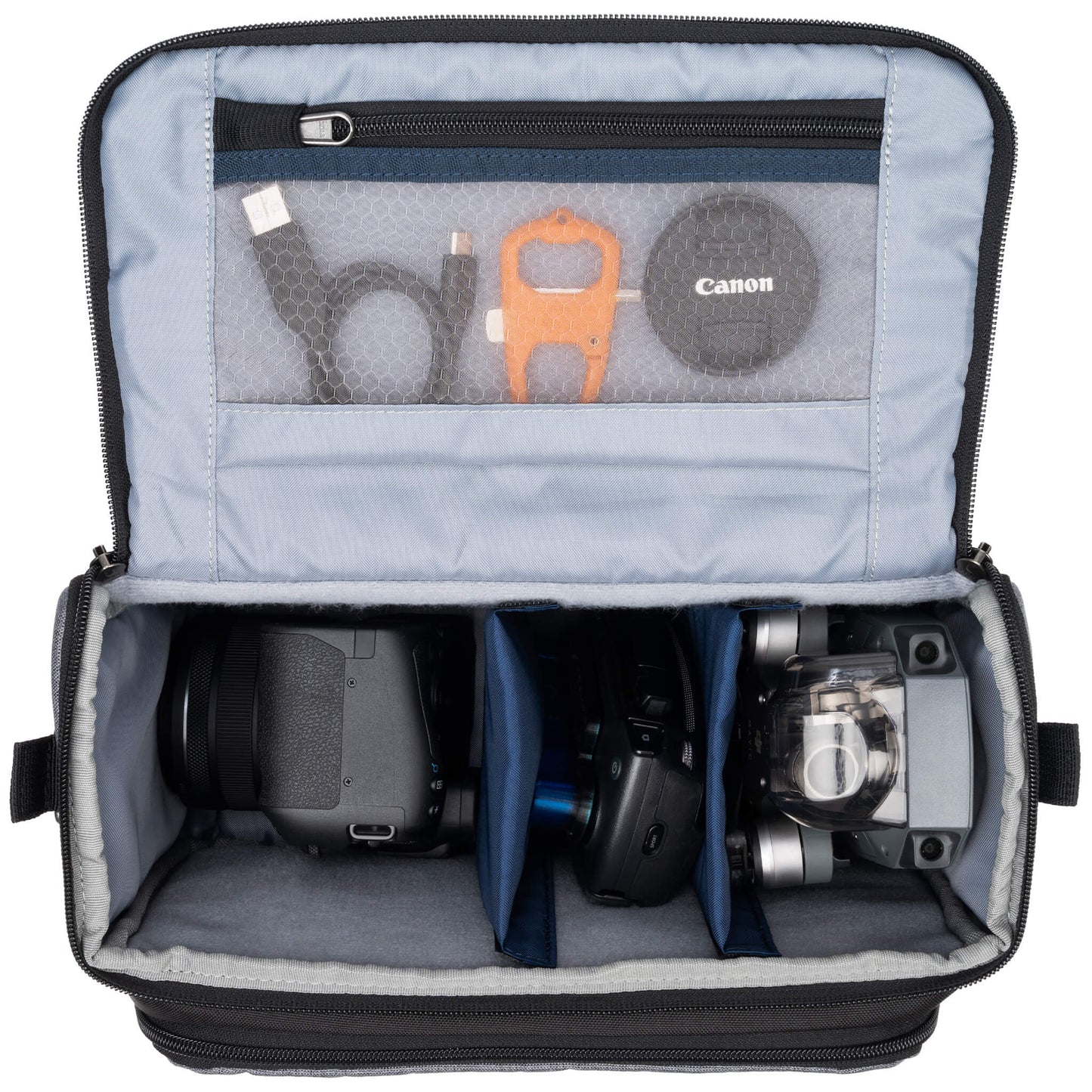 
                  
                    Fits one standard mirrorless body plus 2 to 4 lenses: short to medium f/4 and f/2.8 zooms or short to medium primes.
                  
                