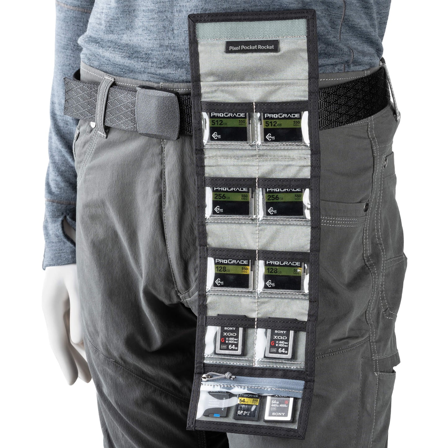 
                  
                    Pixel Pocket Rocket Convenient folding wallet for 10 CF or XQD memory cards that fits easily in your pocket or attaches to your belt or bags.
                  
                