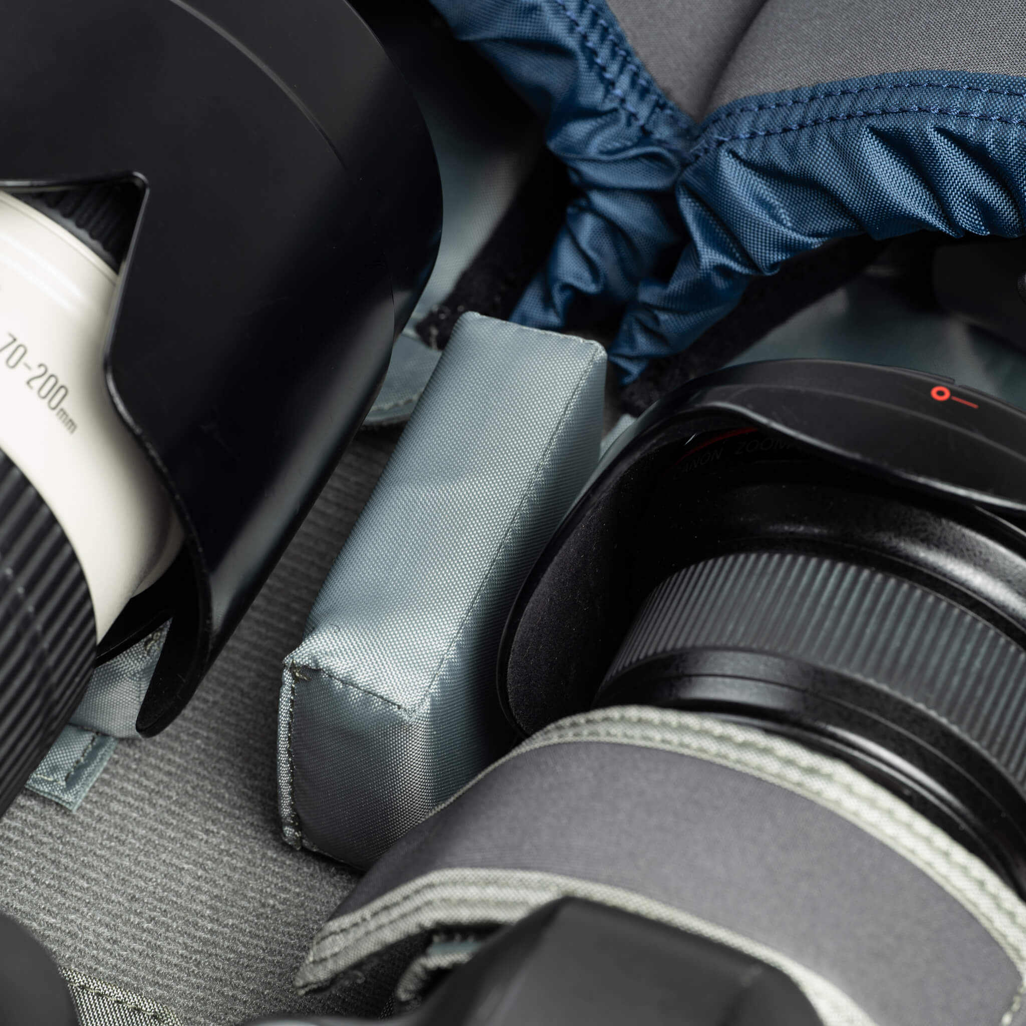 Fully reconfigurable interior with pads and hold-down straps for unique gear layouts