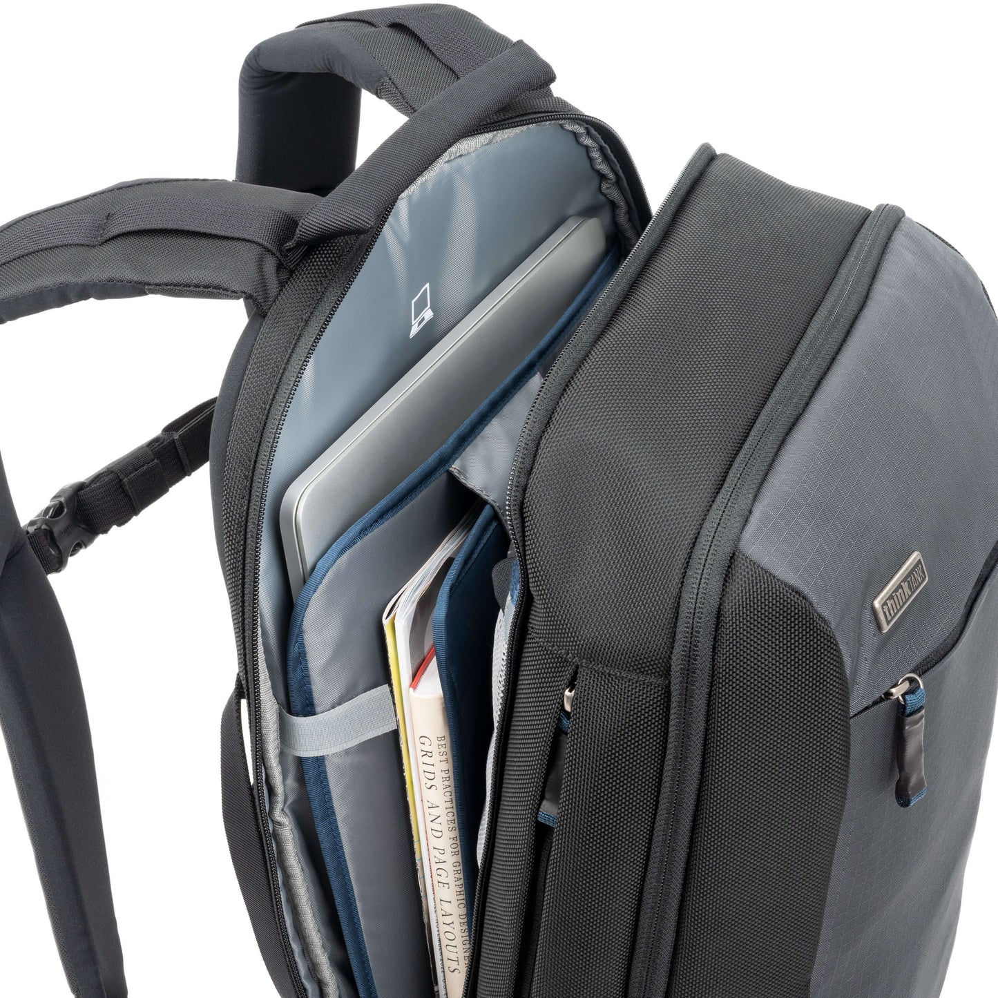 
                  
                    Swing-around side access allows you to easily reach a 16” laptop, tablet, books, magazines or paperwork
                  
                