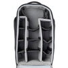 Large photo gear capacity with a fully opening front panel to view, access, and organize the foam-protected and fully customizable photo compartment