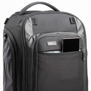 Dedicated quick-access zippered phone pocket lined with microfiber