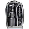 Fits 1 standard-size body attached to a 400mm f/2.8 lens plus an additional 2-3 lenses plus accessories