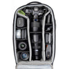 Fits 1 gripped body plus one standard-size body attached to lenses, plus an additional 4-6 lenses and accessories.