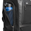 Pleated side pockets expand for taller water bottles or small to medium tripods