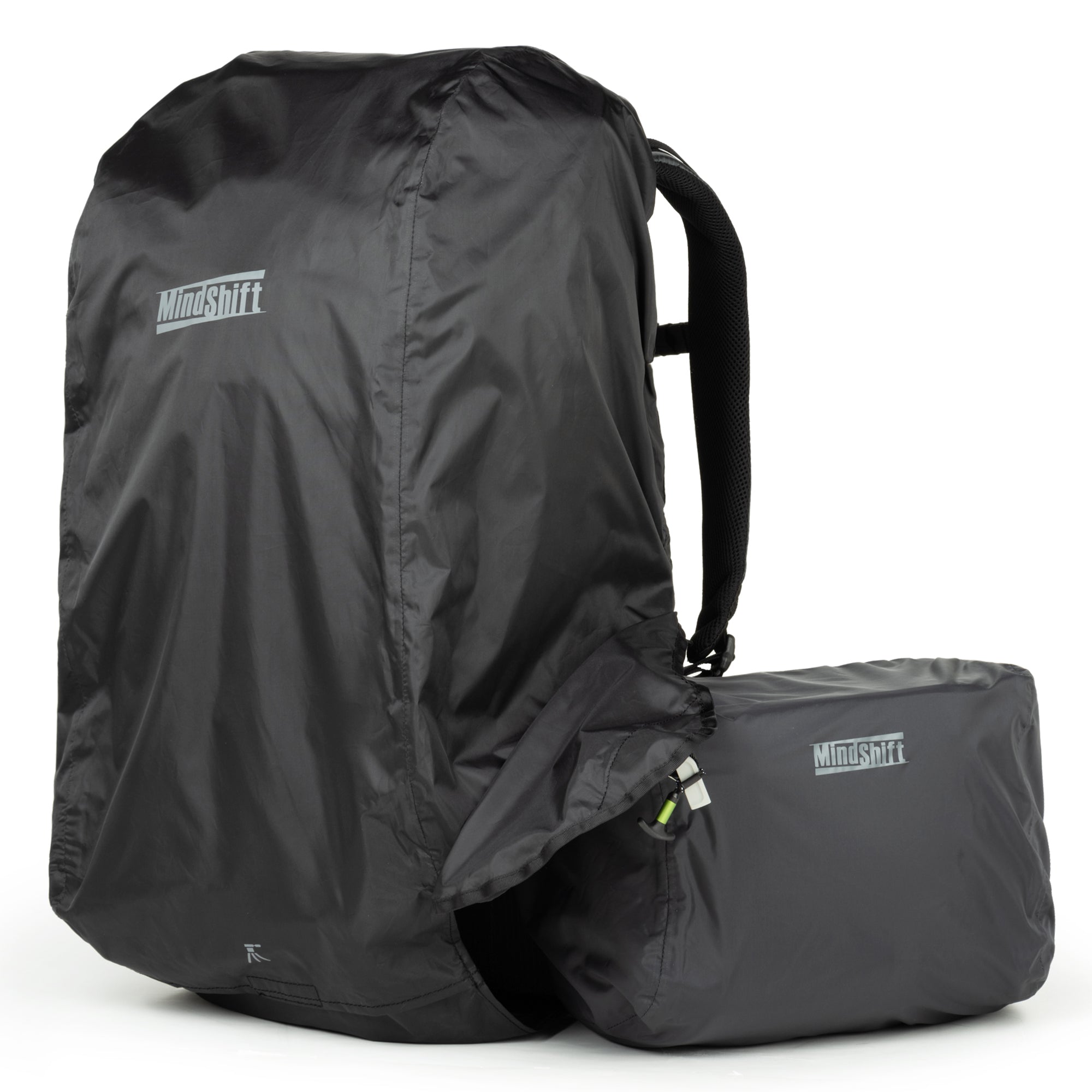 Rain covers for both backpack and belt pack (sold separately)