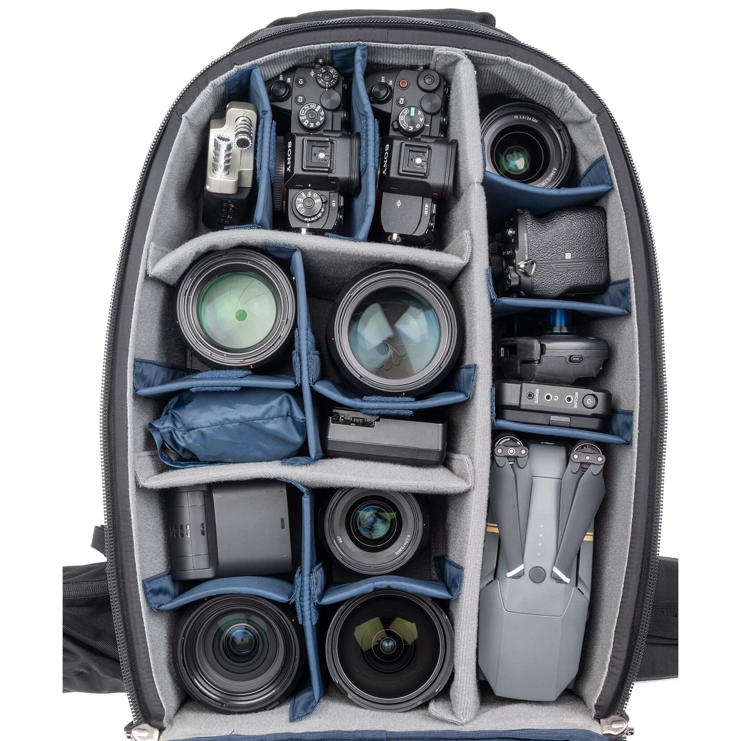 
                  
                    Sony Gripped A1, Gripped A7rIV, A9II, 85mm f/1.4, 135mm f/1.8, Flash, 12-24mm f/2.8, 24-70mm f/2.8, 35mm f/1.4, 24mm f/1.4, Mavic
                  
                