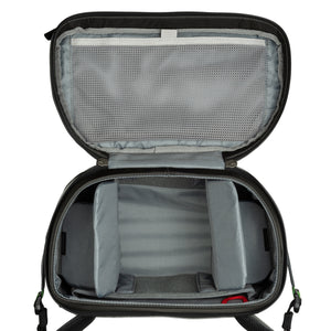 8.5-Liter rotating beltpack features customizable dividers and a zippered mesh pocket	
