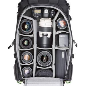Canon 1DX with 70-200mm f/2.8 attached, 16-35mm f/2.8, 85mm f/1.8, 580 EXII flash, Filter Nest, 24-70mm f/2.8, Sigma 35mm f/1.4 ART, 100mm f/2.8, Macro, T5-E 90mm f/2.8, rain cover