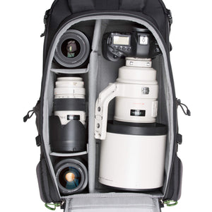 Canon 1DX with 400mm f/2.8 attached, 16-35mm f/2.8, 70-200mm f/2.8, 24-70mm f/2.8