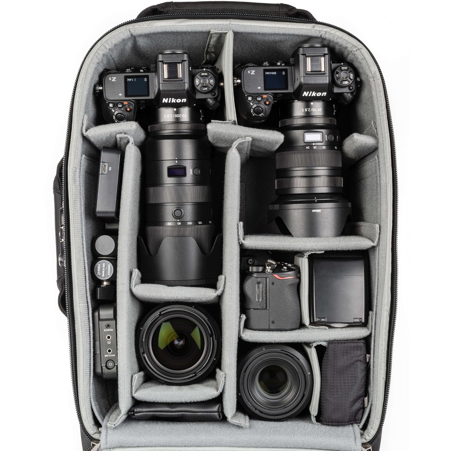 
                  
                    Nikon Z9+70-200mm f/2.8, Z9+24-70mm f/2.8, 14-24mm f/2.8, Z6, Flash, 105mm f/2.8, Ninja Monitor
                  
                