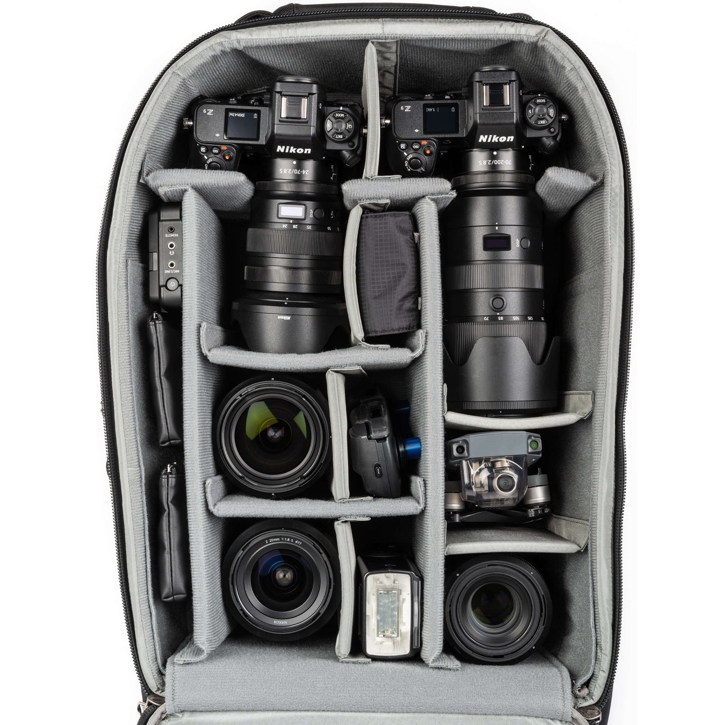 
                  
                    Nikon Z9+24-70mm f/2.8, Z9+70-200mm f/2.8, 14-24mm f/2.8, 20mm f/1.8, 105mm f/2.8, DJI Mavic drone, Flash, Atmos Ninja monitor
                  
                