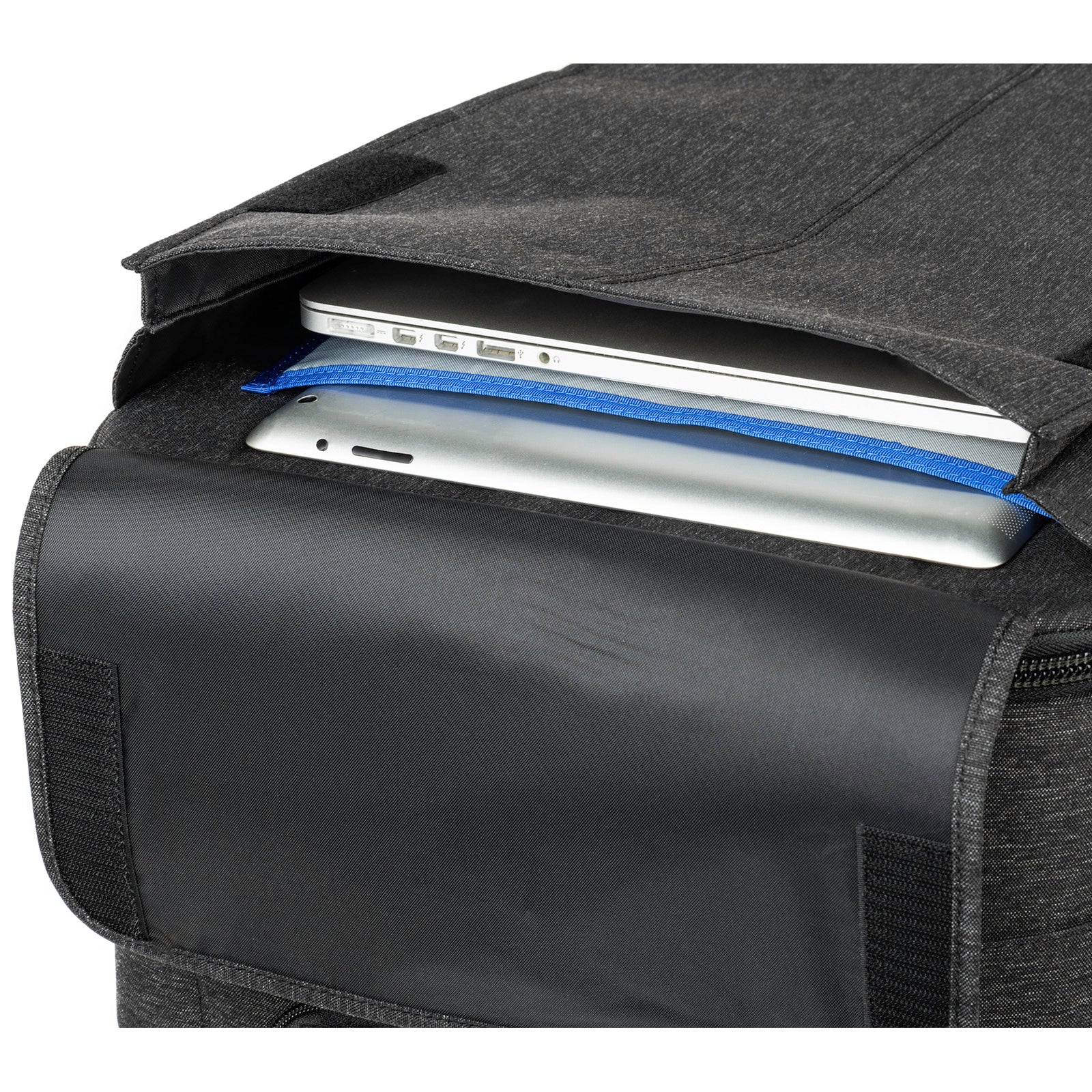 Front pocket fits up to a 17” laptop and 10” tablet - Laptop may expand external dimensions of the roller