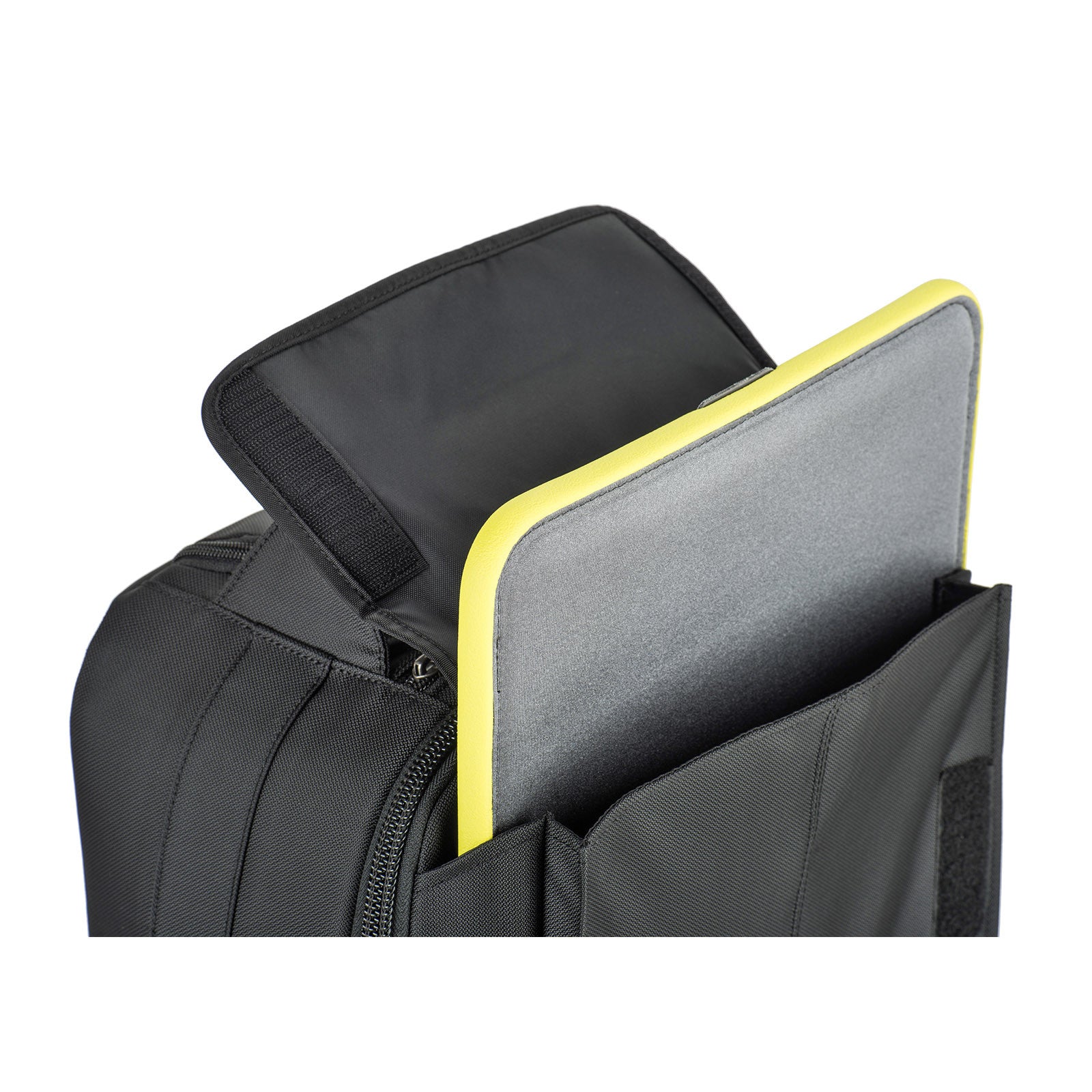 Dedicated laptop pocket fits up to a 15” laptop in a padded sleeve