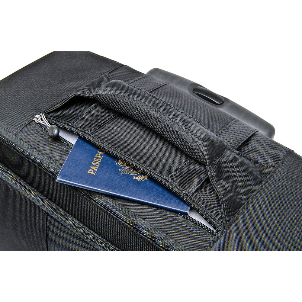 
                  
                    Slim top pocket fits travel documents or small accessories
                  
                