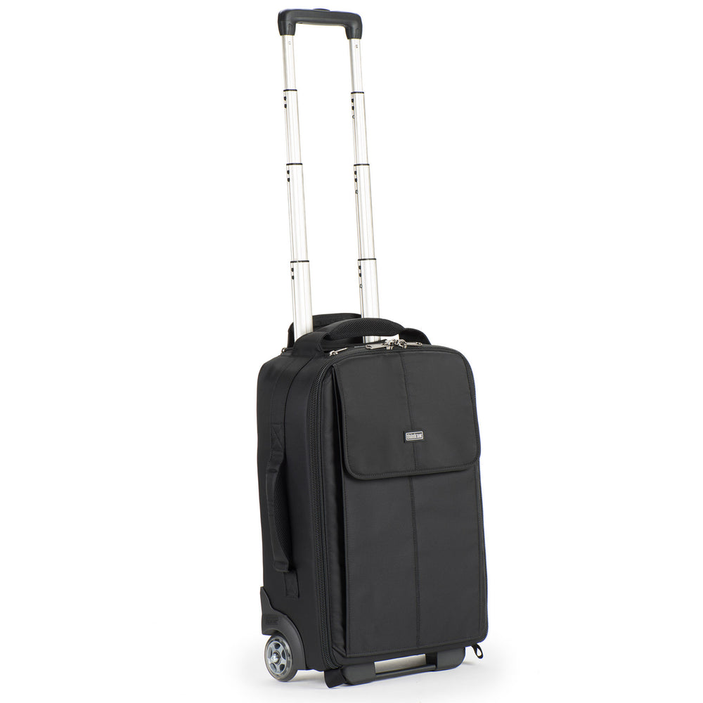 Custom designed retractable handle with inset channel on aluminum tubing for added strength and durability
