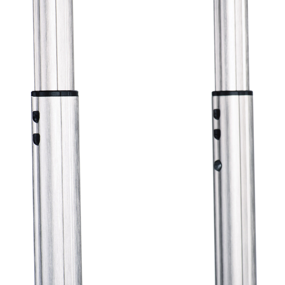 
                  
                    Custom designed retractable handle with inset channel on aluminum tubing for added strength and durability
                  
                