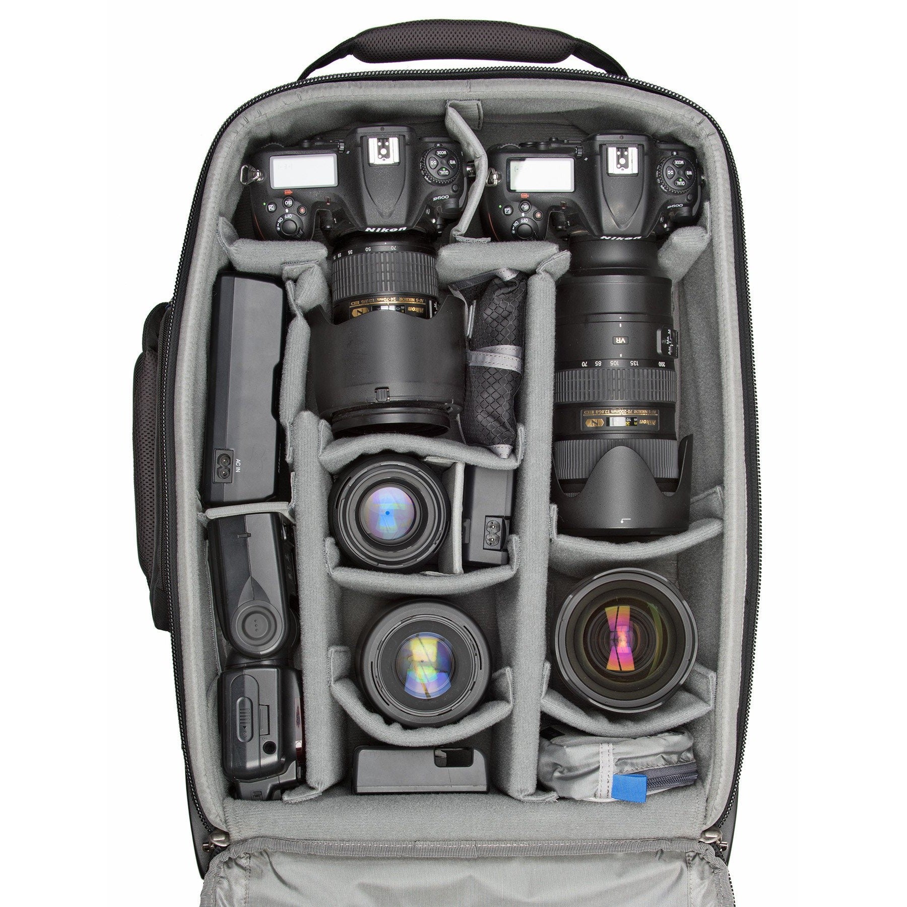 Nikon D500+24-70mm f/2.8, D500+70-200mm f/2.8, 50mm f/1.4, 105mm f/2.8, 14-24mm f/2.8, Flash