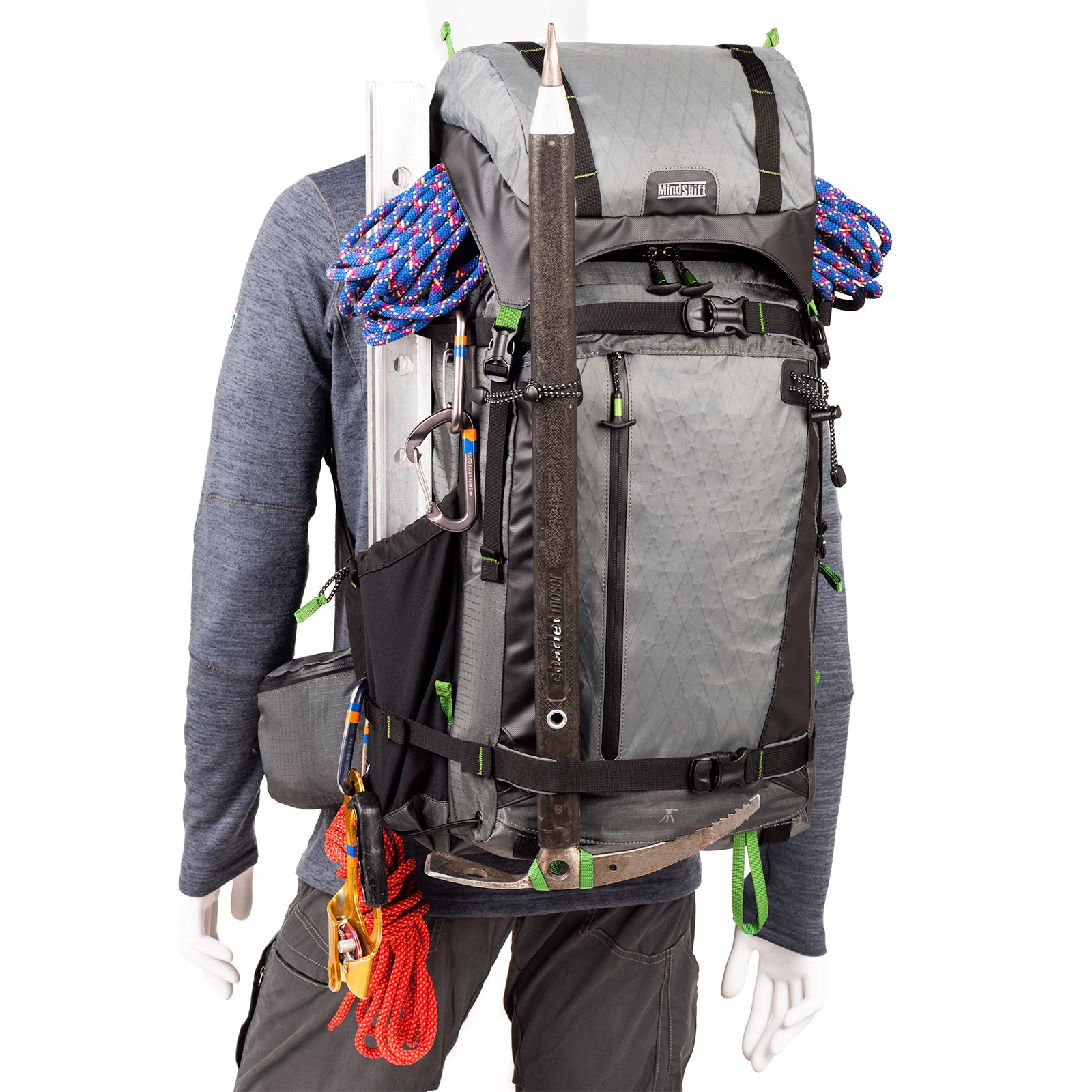  Expandable capacity on all five sides with daisy chain, ice axe loops and additional lash points
