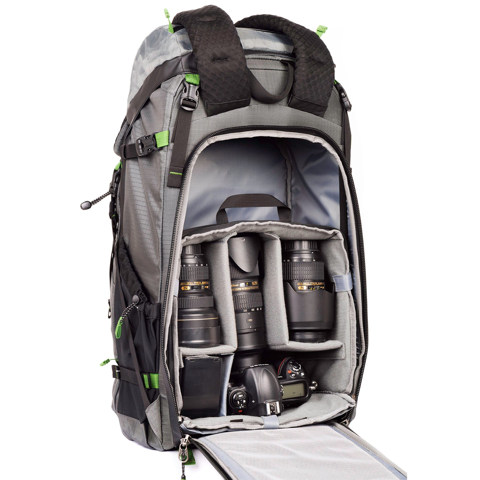 Compatible with the Stash Master 13L which increases personal gear space in the MindShift® Backlight Elite 45L for multi-day excursions