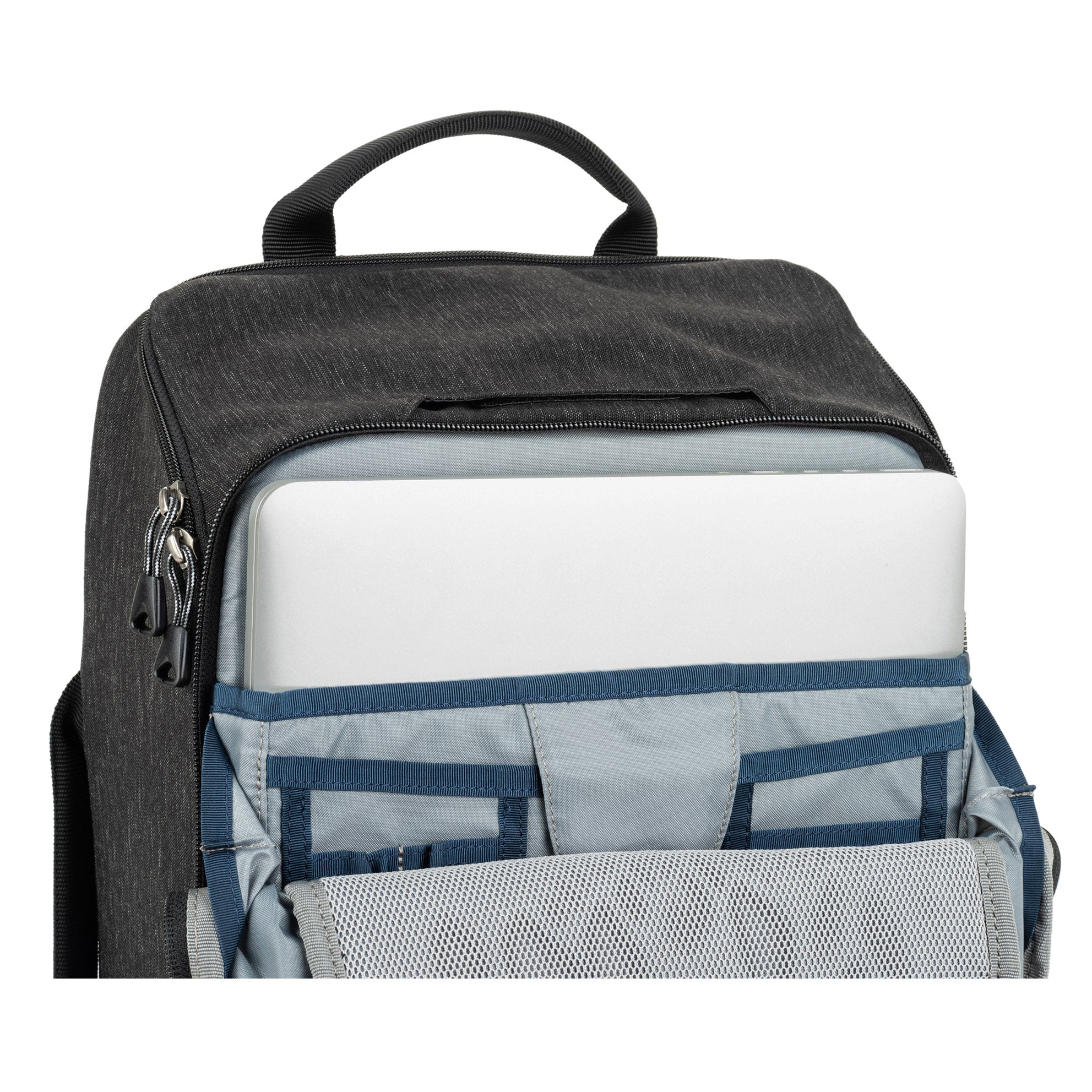 Dedicated 13” laptop pocket and 10” tablet compartment