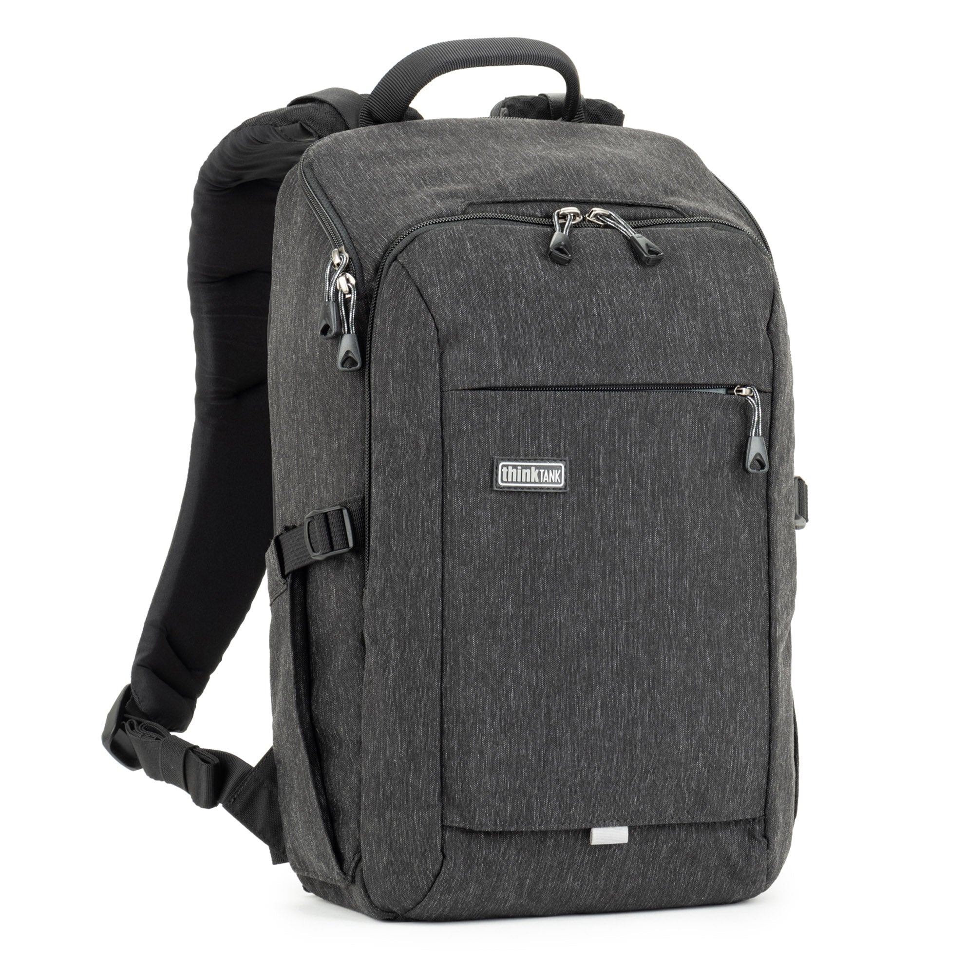 A deep front compartment with zippered mesh pockets has ample room for personal gear, including a 10” tablet and 13" laptop