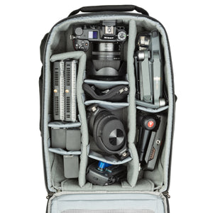 Nikon Z6+24-70mm f/4, DJI Mavic drone, LED panels, Atmos Ninja monitor, headphones, batteries