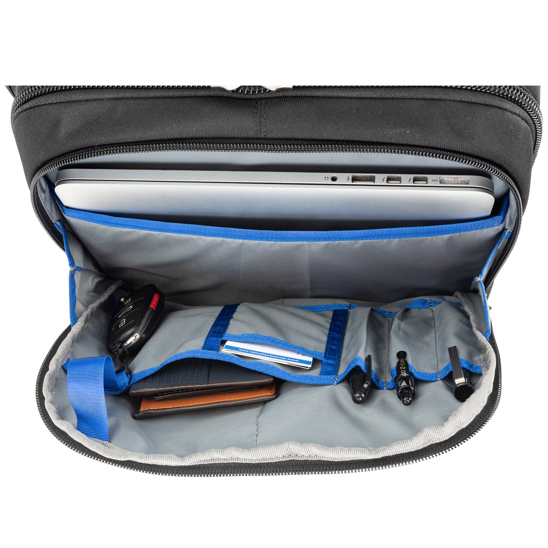 Dedicated laptop compartment fits up to a 16-inch laptop