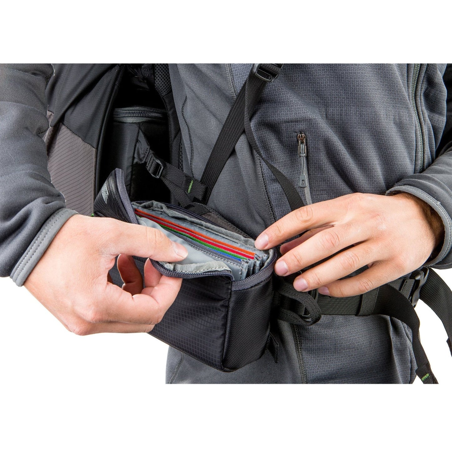 
                  
                    The Filter Nest is belt-mountable and compatible with most MindShift Gear backpacks to quickly access filters while setting up a shot. 
                  
                