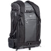 Shoulder straps and waist belt wrap to front for compact storage in overhead compartment