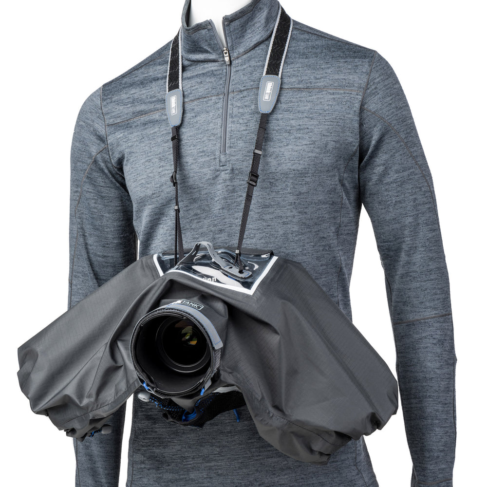 
                  
                    Integrated shoulder strap allows the camera to be worn on the shoulder while cover is attached. Can be replaced with your favorite strap if desired.
                  
                