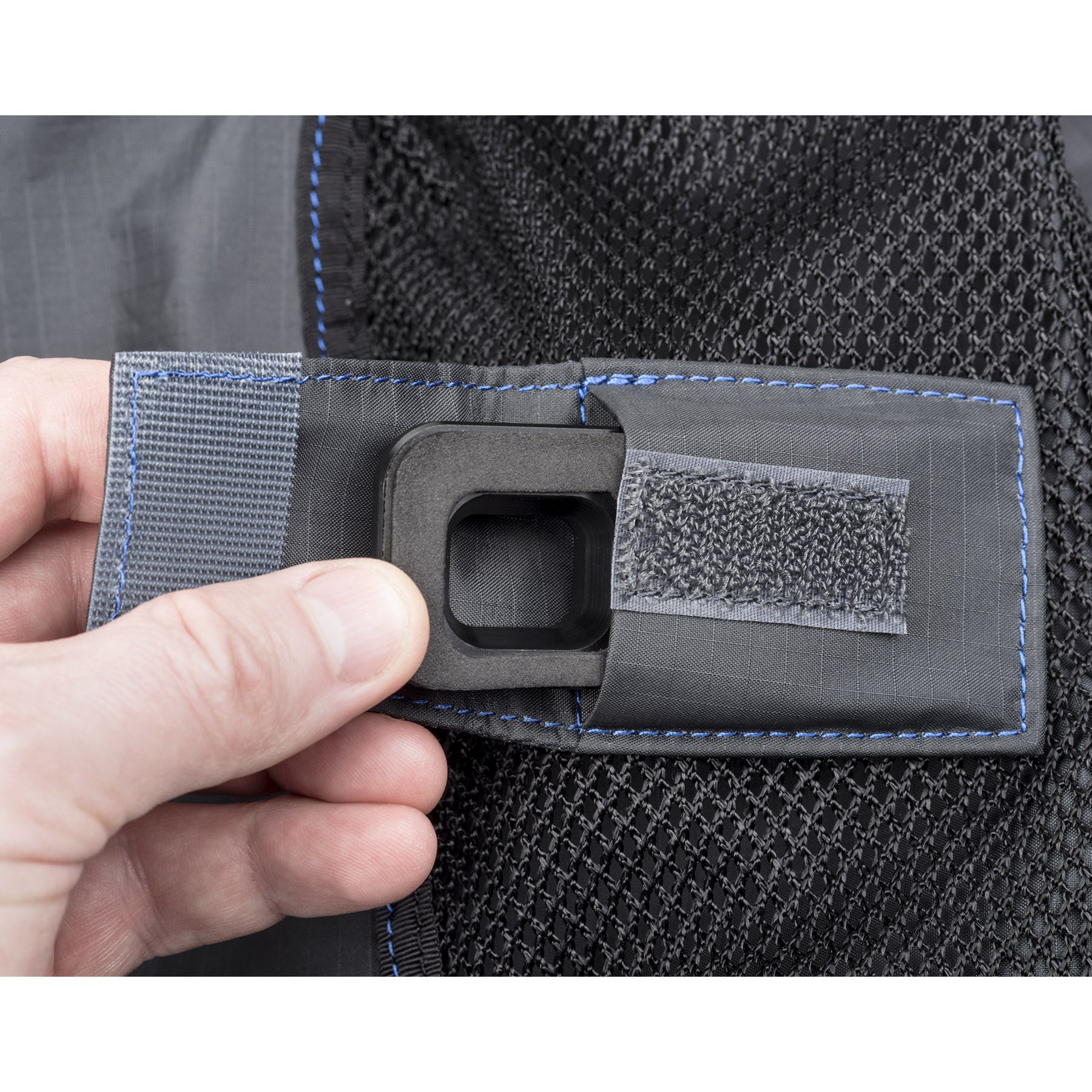 An eyepiece pocket is built into the bottom of the Hydrophobia rain cover (eyepiece sold separately)