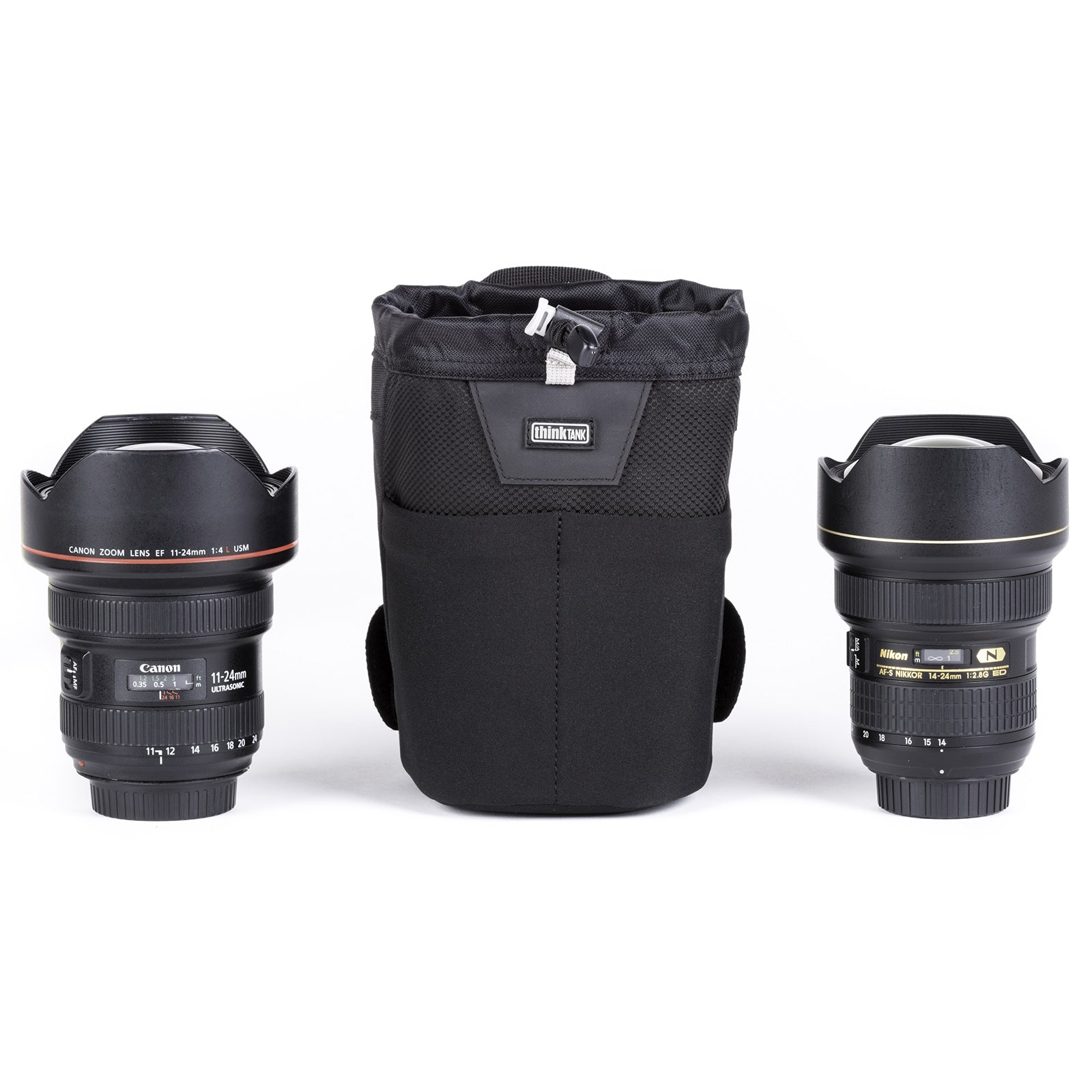 Fits wide-angle lenses with hoods in shooting position. Like 16–35mm f/2.8 or 11–24mm f/4 or 24mm f/1.4 or 14–24mm f/2.8 each with the lens hood in the shooting position