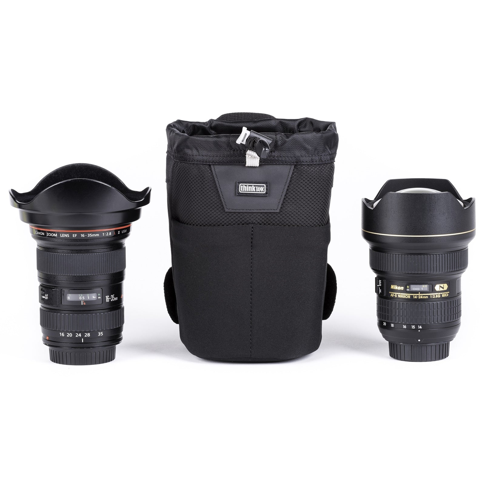 Fits wide-angle lenses with hoods in shooting position. Like 16–35mm f/2.8 or 11–24mm f/4 or 24mm f/1.4 or 14–24mm f/2.8 each with the lens hood in the shooting position