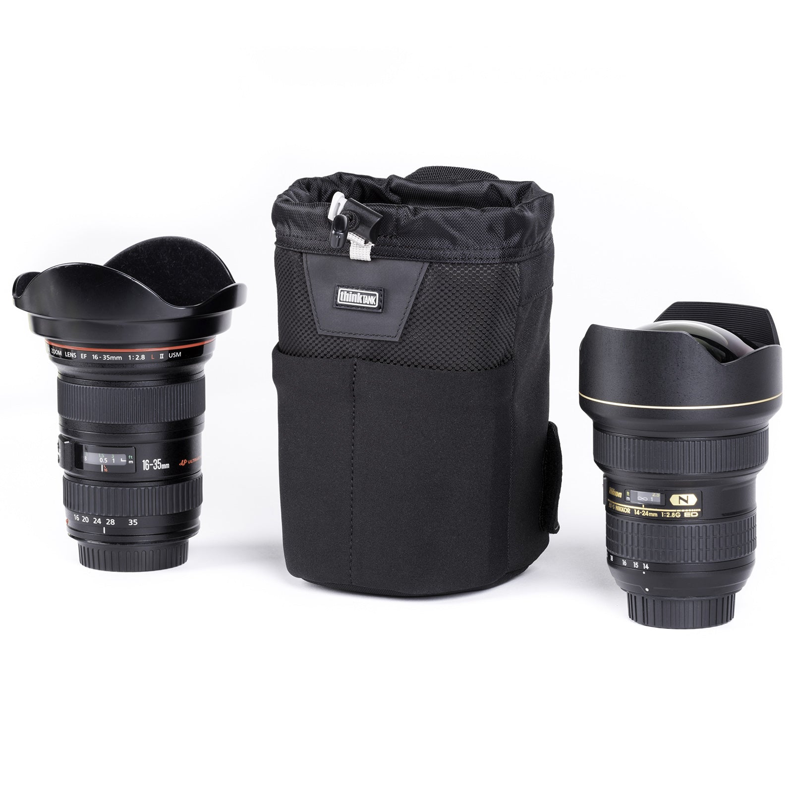 Fits wide-angle lenses with hoods in shooting position. Like 16–35mm f/2.8 or 11–24mm f/4 or 24mm f/1.4 or 14–24mm f/2.8 each with the lens hood in the shooting position