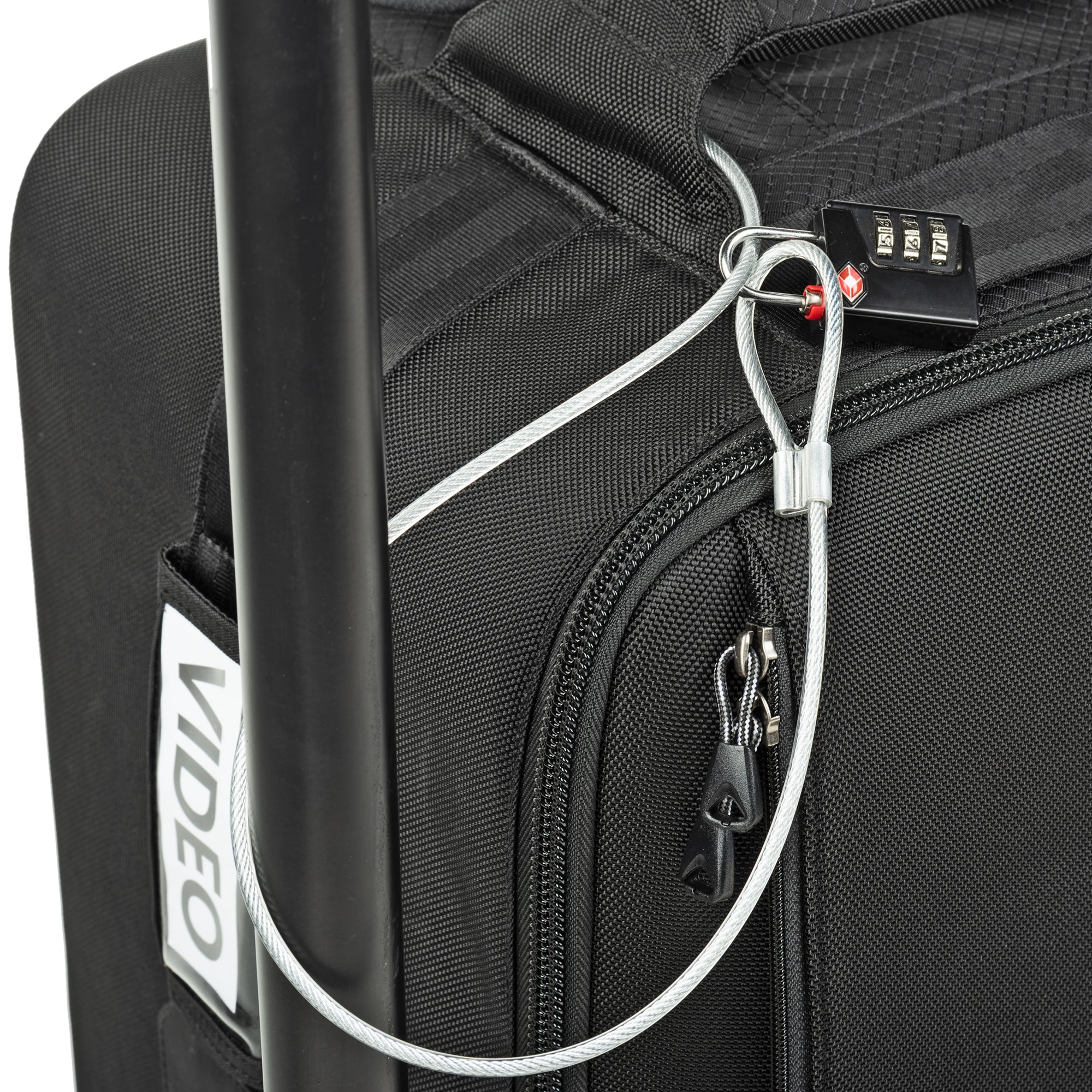 Lock the main compartment and secure your bag with the included lock and cable (TSA lock included)