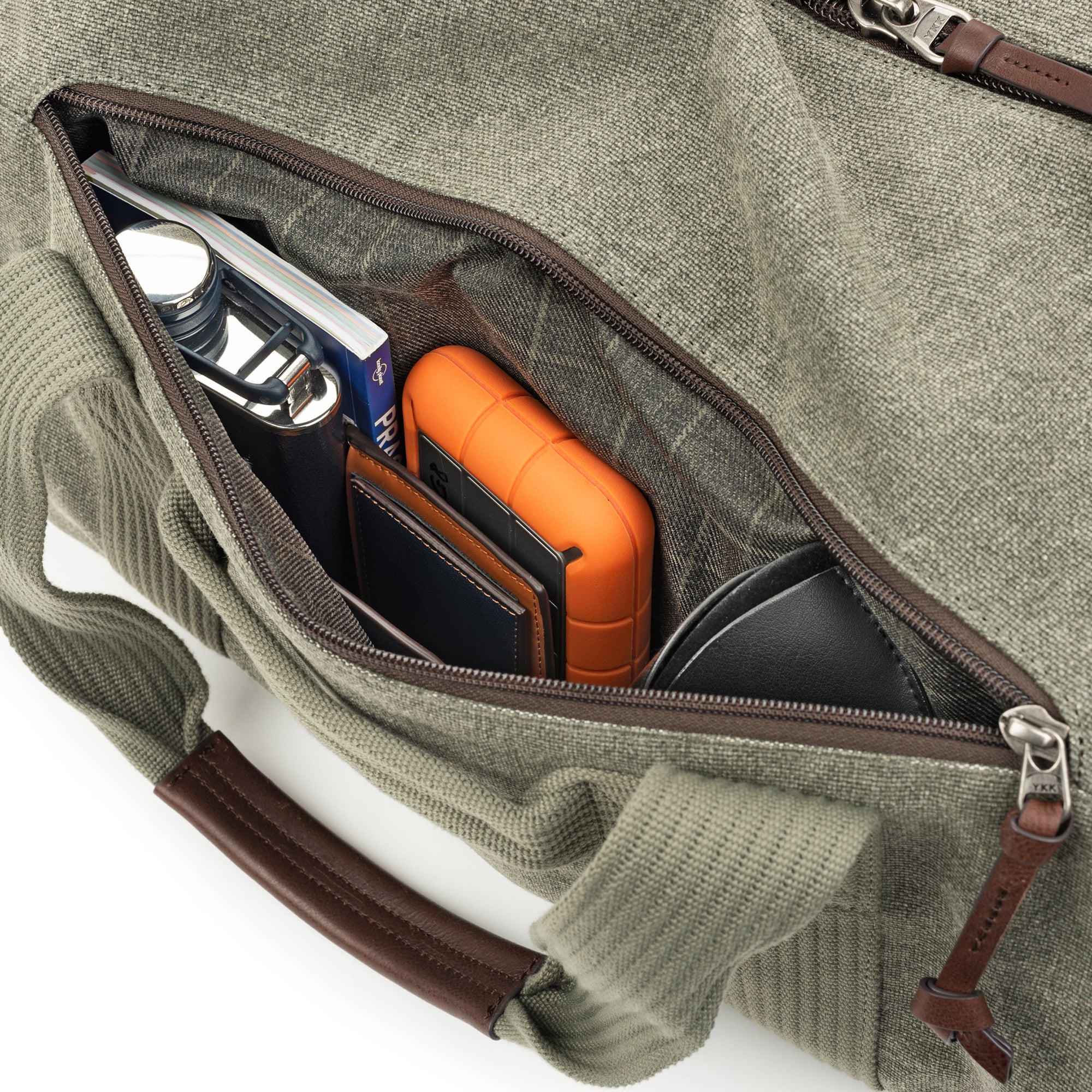 Large external zippered pocket