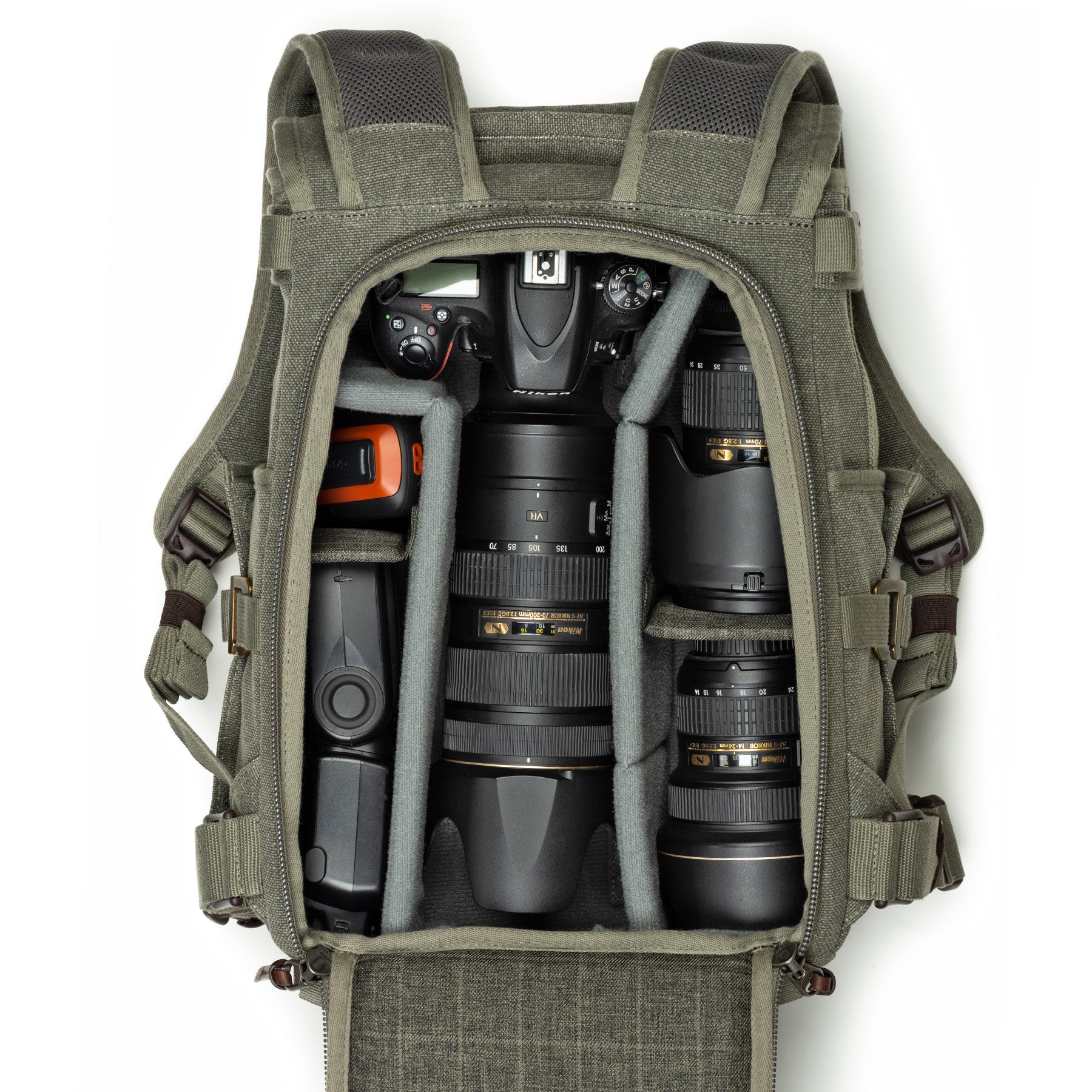One body and the trifecta of f/2.8 lenses and a flash