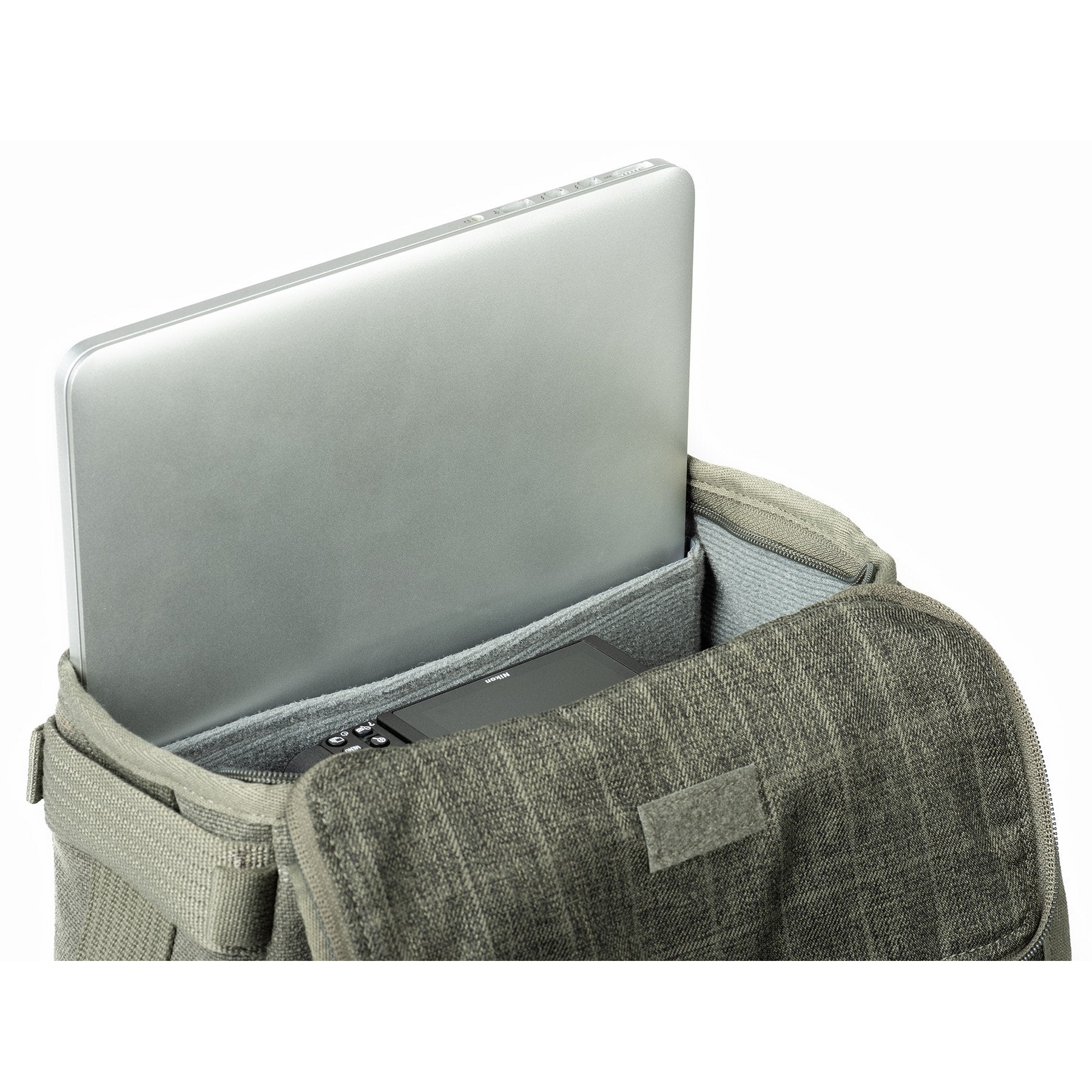 Dedicated pocket fits up to a 15” laptop