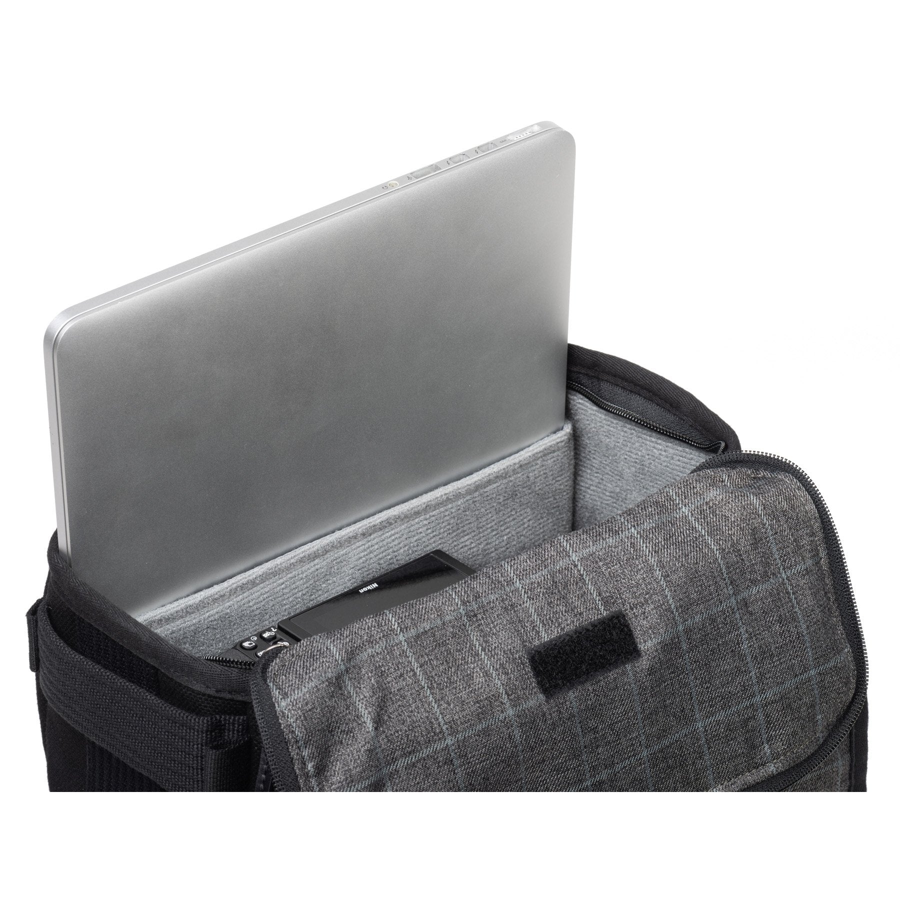 Dedicated pocket fits up to a 15” laptop