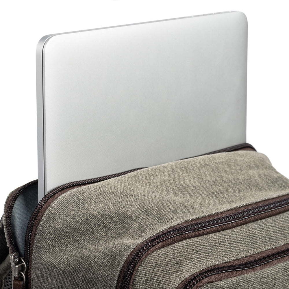 
                  
                    Dedicated, padded laptop compartment fits a 16” Macbook Pro
                  
                