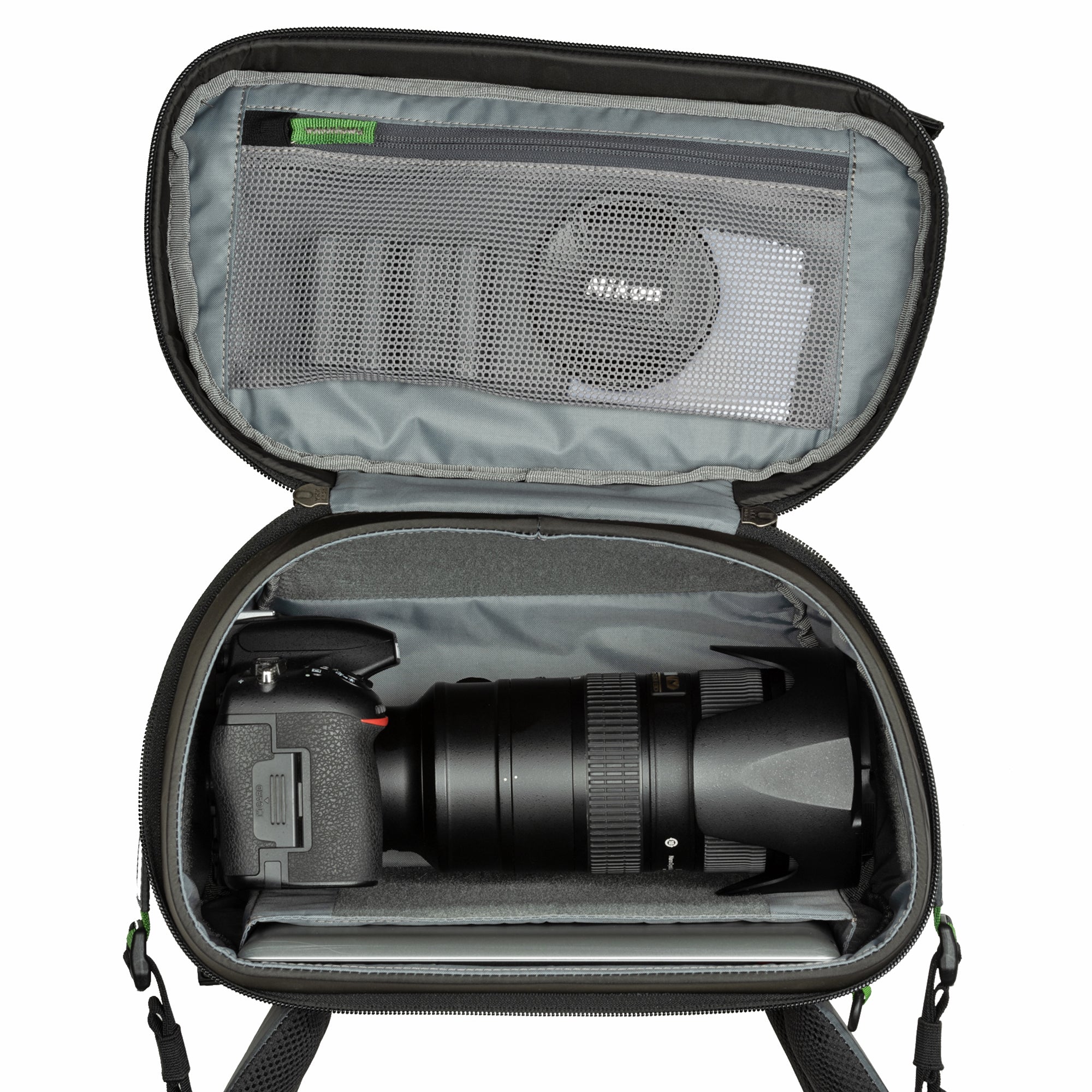 Fits one gripped Mirrorless or DSLR kit with 3-5 lenses or 70-200mm f/2.8 attached