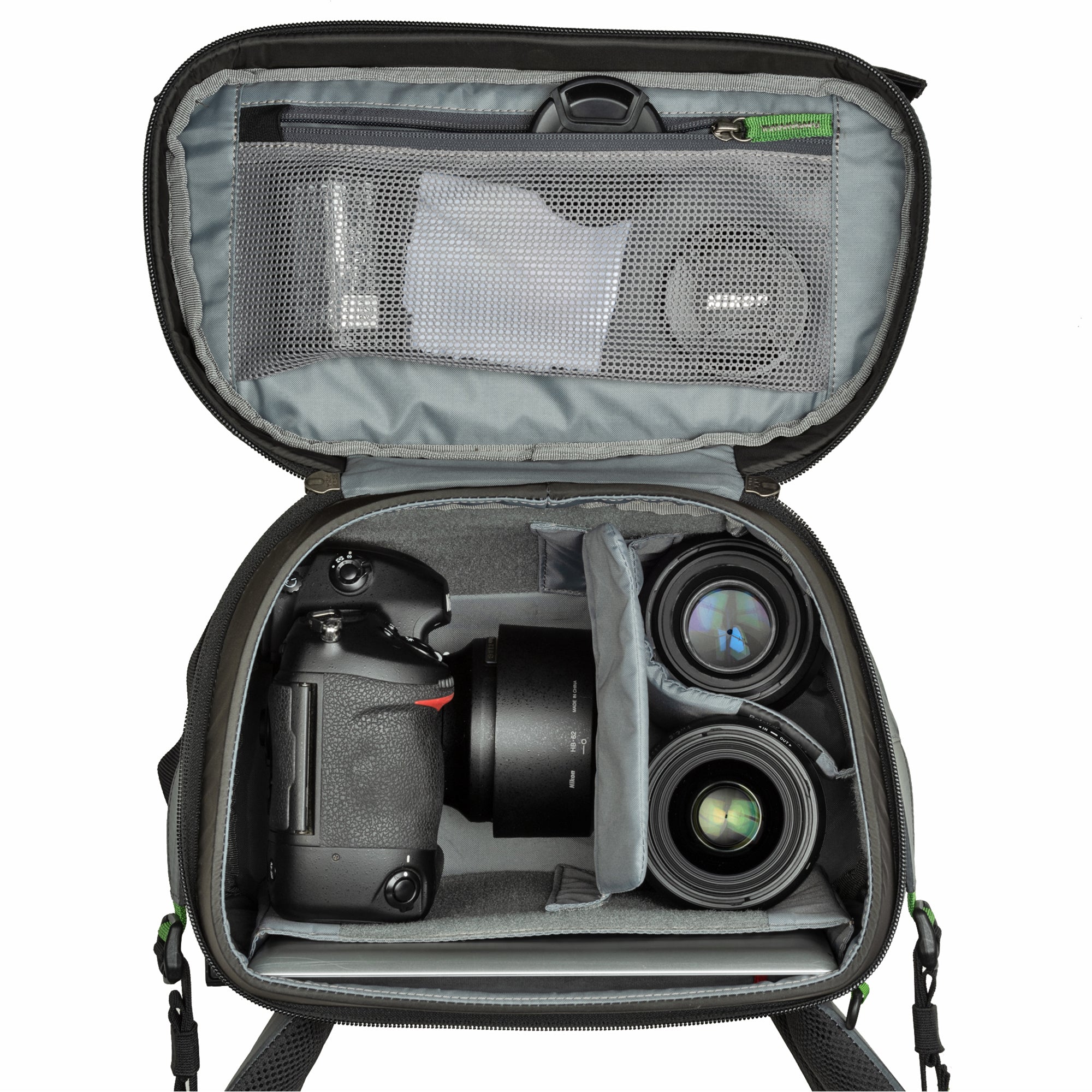 Fits one gripped Mirrorless or DSLR kit with 3-5 lenses or 70-200mm f/2.8 attached