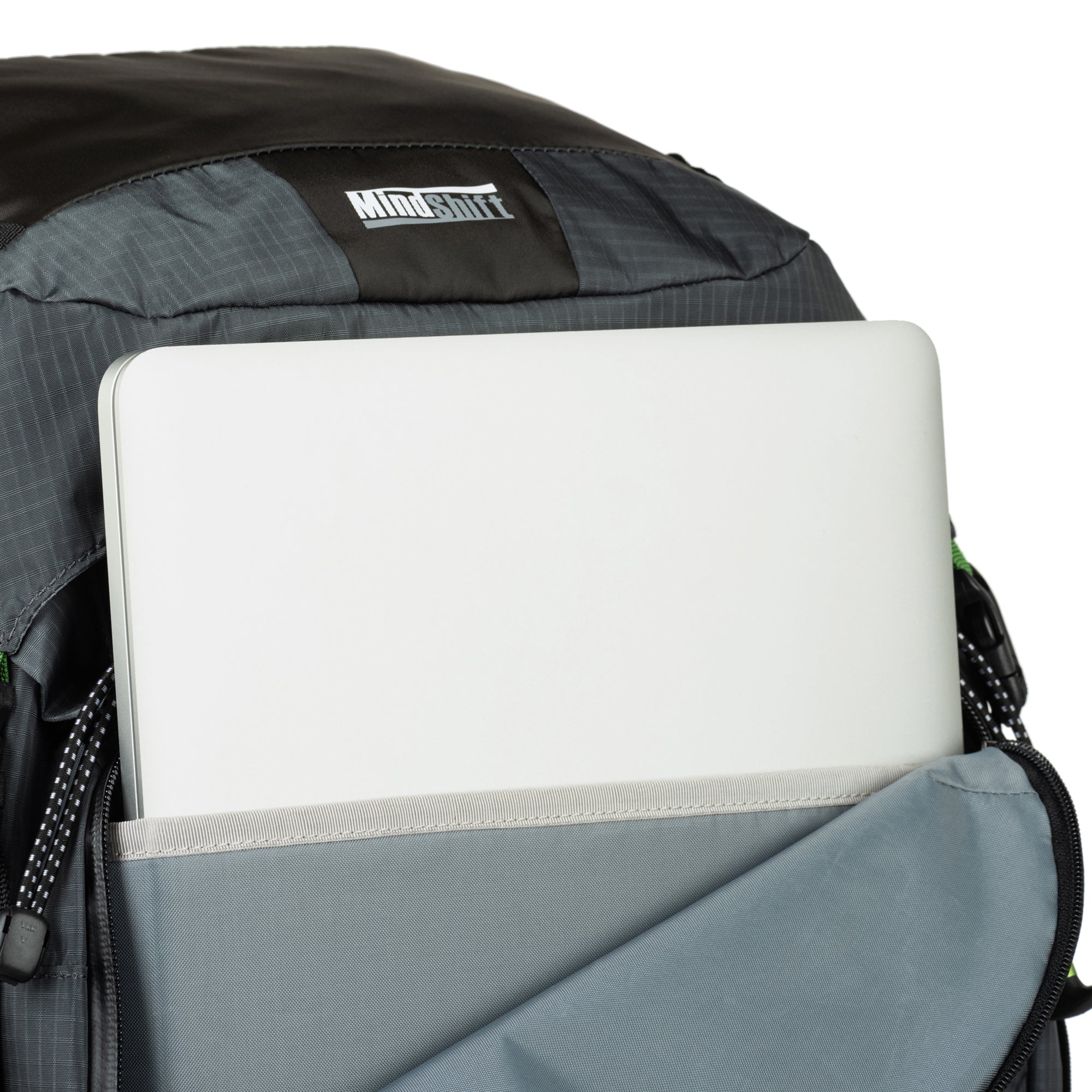 Dedicated padded sleeve fits up to a 16” laptop or a 3L reservoir in the front pocket
