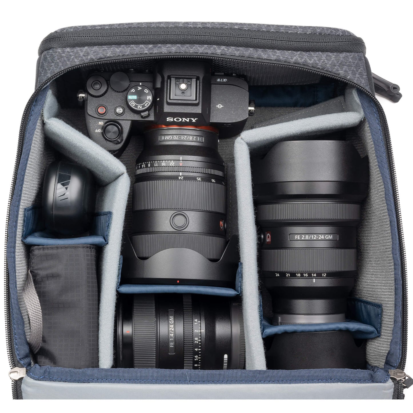 
                  
                    Stash-Master-M-Sony - A7IV  24-70mm f/2.8 - 12-24mm f/2.8 - 24mm f/1.4 - Filters
                  
                